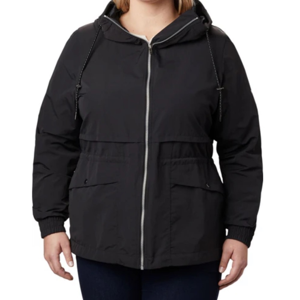 Columbia Women's Day Trippin' Hooded Sporty Athletic Light Jacket Black Size 3X